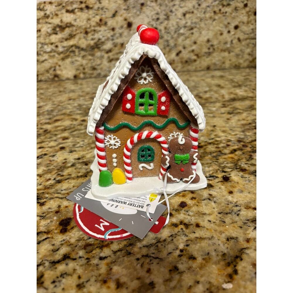 5" Gingerbread House Christmas Decor Sugarplum Dreams Light Up